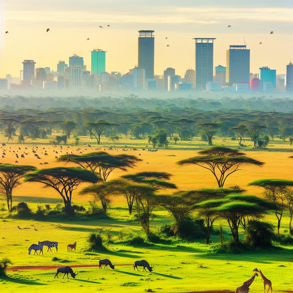 Nairobi National Park near the city